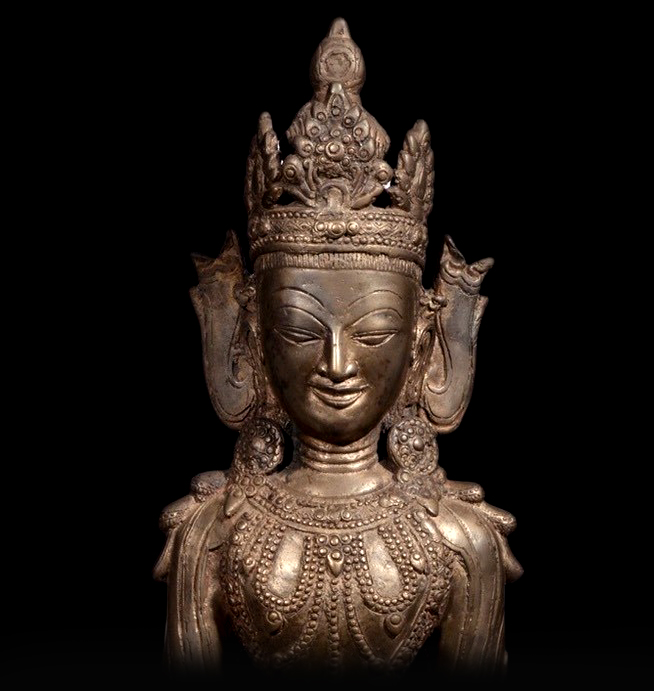 Extremely Rare 18C Bronze Burmese Shan Buddha # DW072